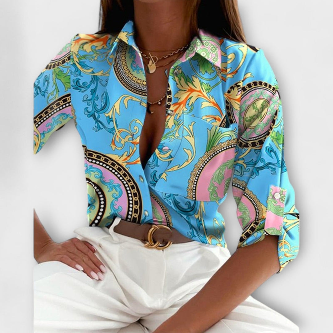 Dearbhla – Sophisticated Geometric Blouse