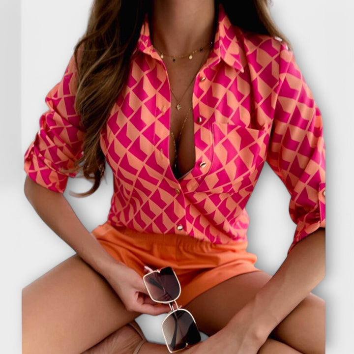 Dearbhla – Sophisticated Geometric Blouse