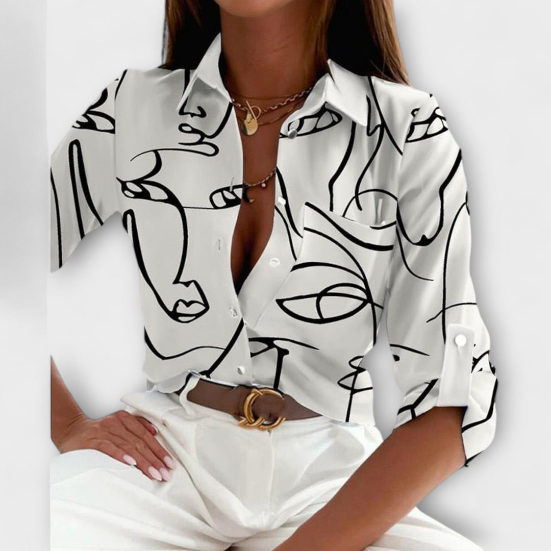 Órla – Sophisticated Geometric Blouse