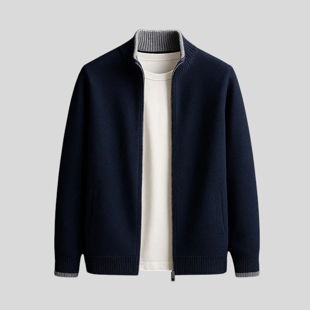 Zoran – Knitted Jacket with Snap Fastening